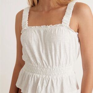 Marine Layer Cream Ruffled Camisole